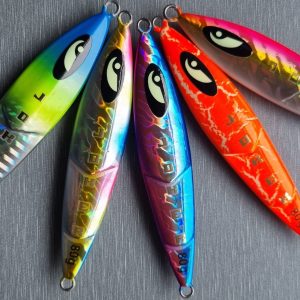 Close up of all 5 colours of the amazing JOKER Imp Jig! This is a deadly jig with and excellent flutter action!