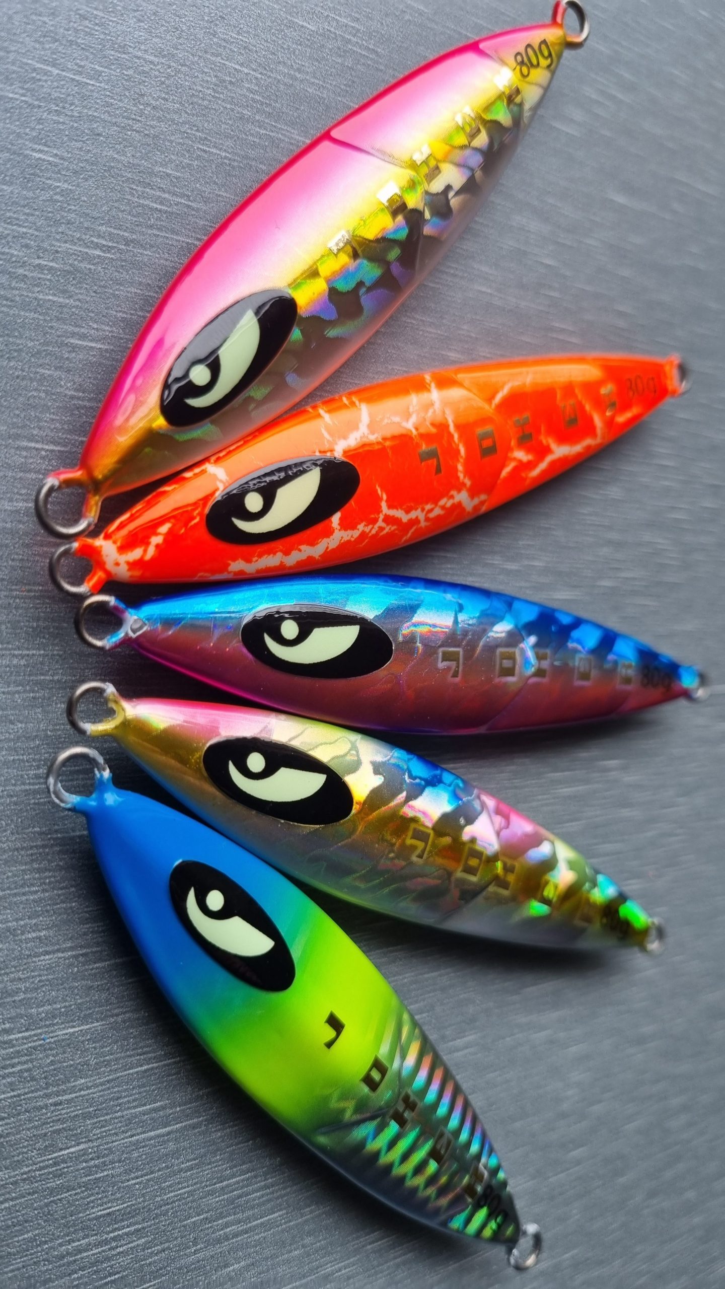 Close up of all 5 colours of the amazing JOKER Imp Jig! This is a deadly jig with and excellent flutter action!