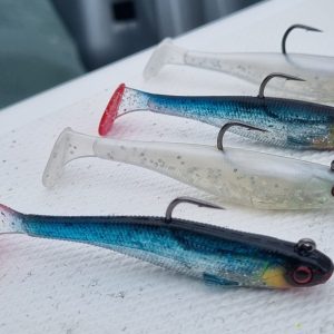 Apex Minnows. The Zobie and Ghost Glitter versions, they cast and swim perfectly, a great natural colour combo!