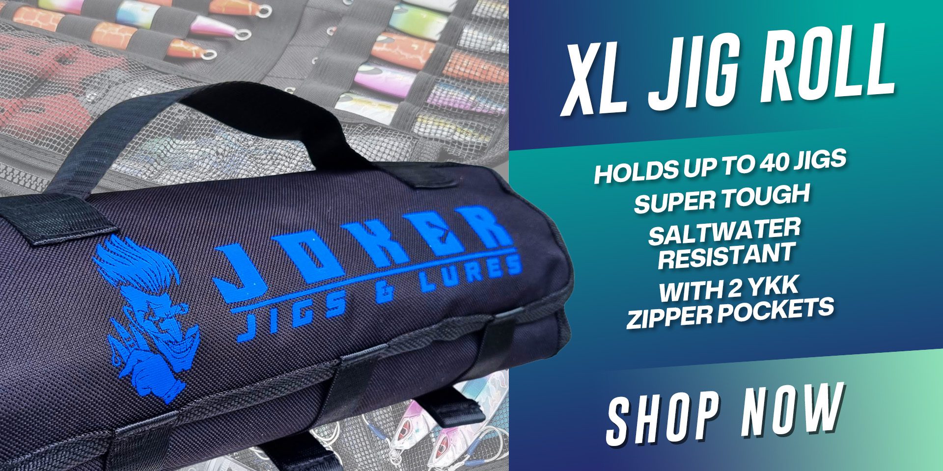 JOKER XL Jig Roll - holds up to 40 Jigs, super tough, saltwater resistant