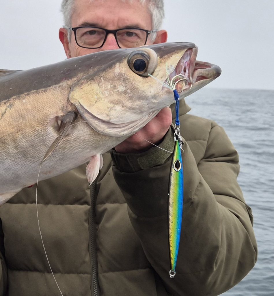 The highly effective JOKER Cobra slow pitch jig, 180g, in Black Mack colours